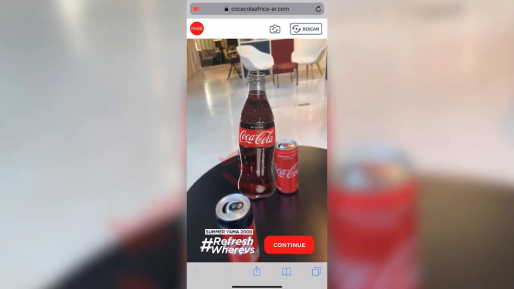 Web AR example for Coca-Cola