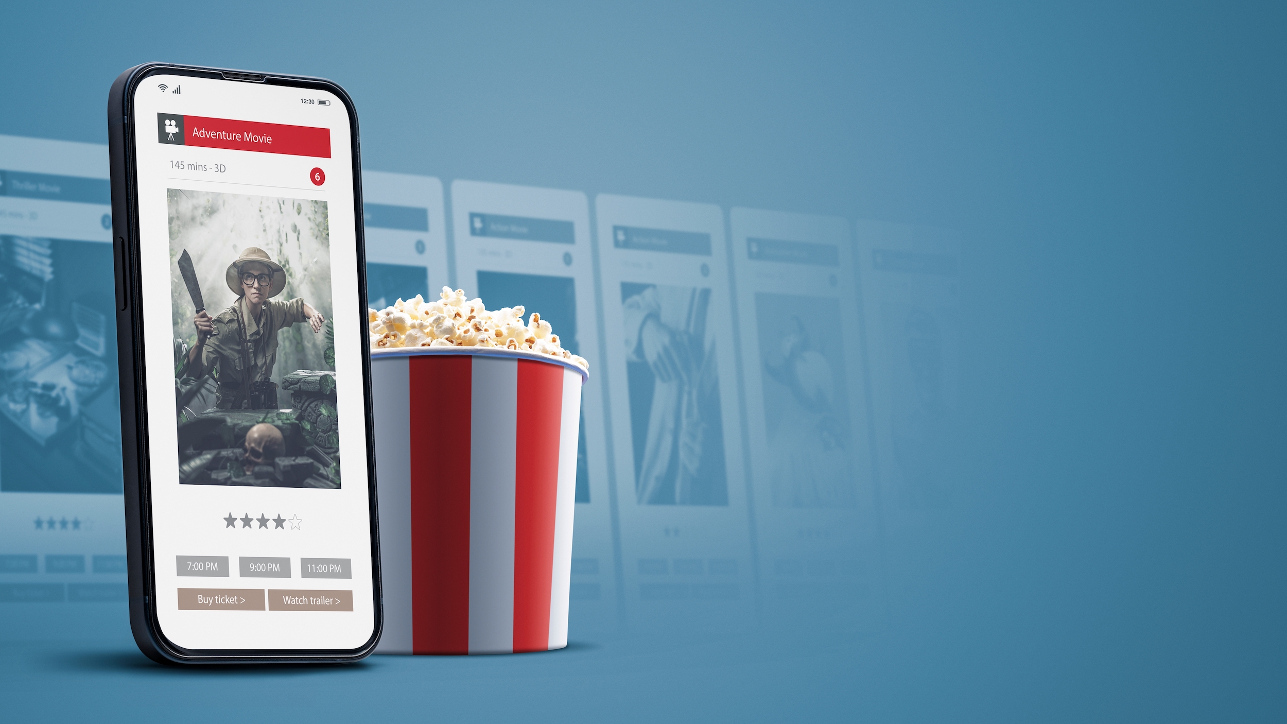 Popcorn and mobile activation for cinema