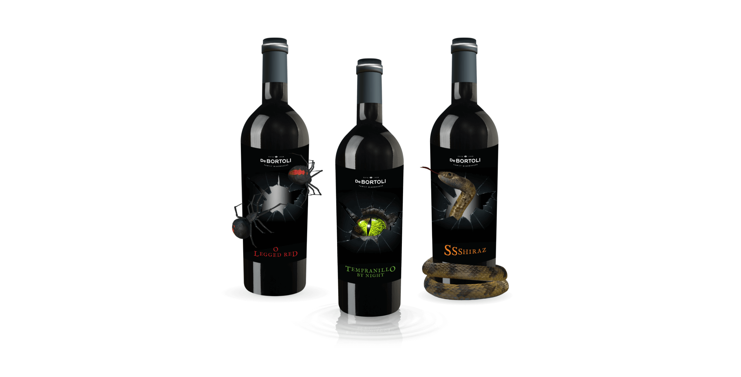 DeBortoli - Hero Image - x3 Wine Bottles - AR - Experience - Creatures - Augmented Reality