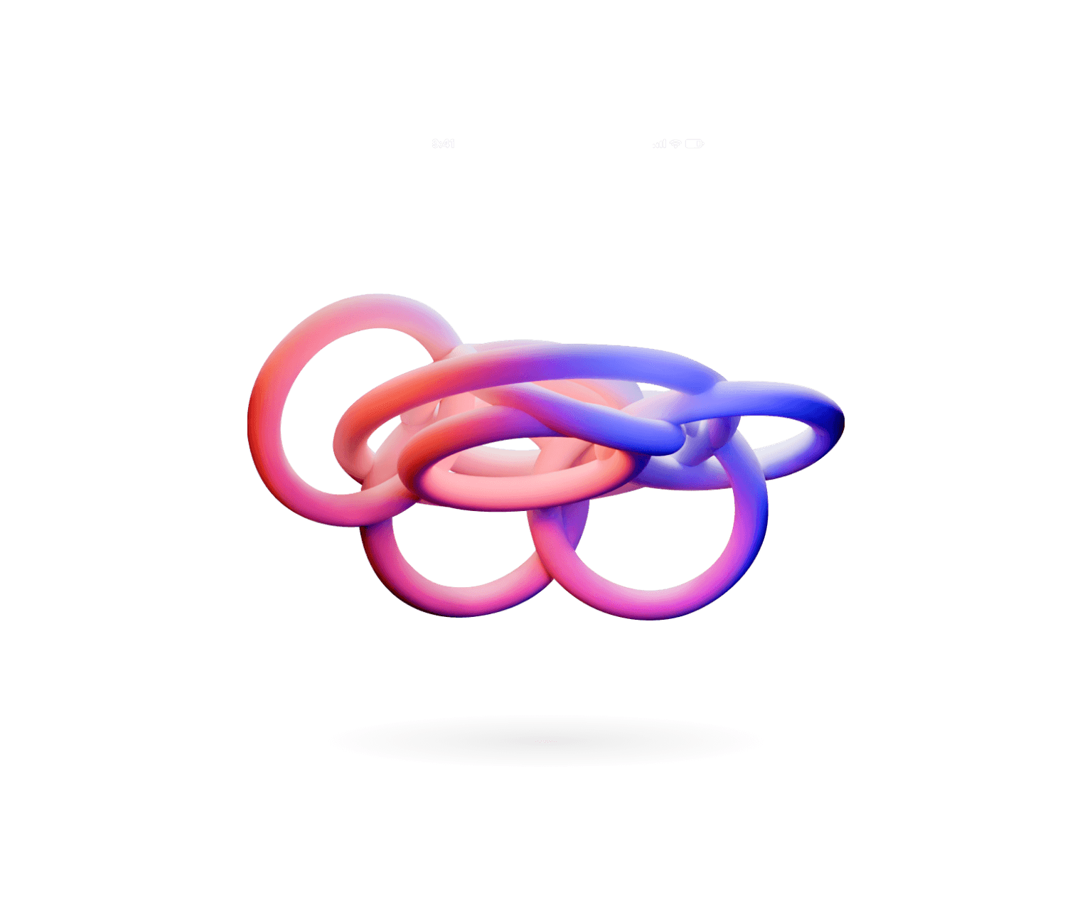 3D render of a chain of connected links