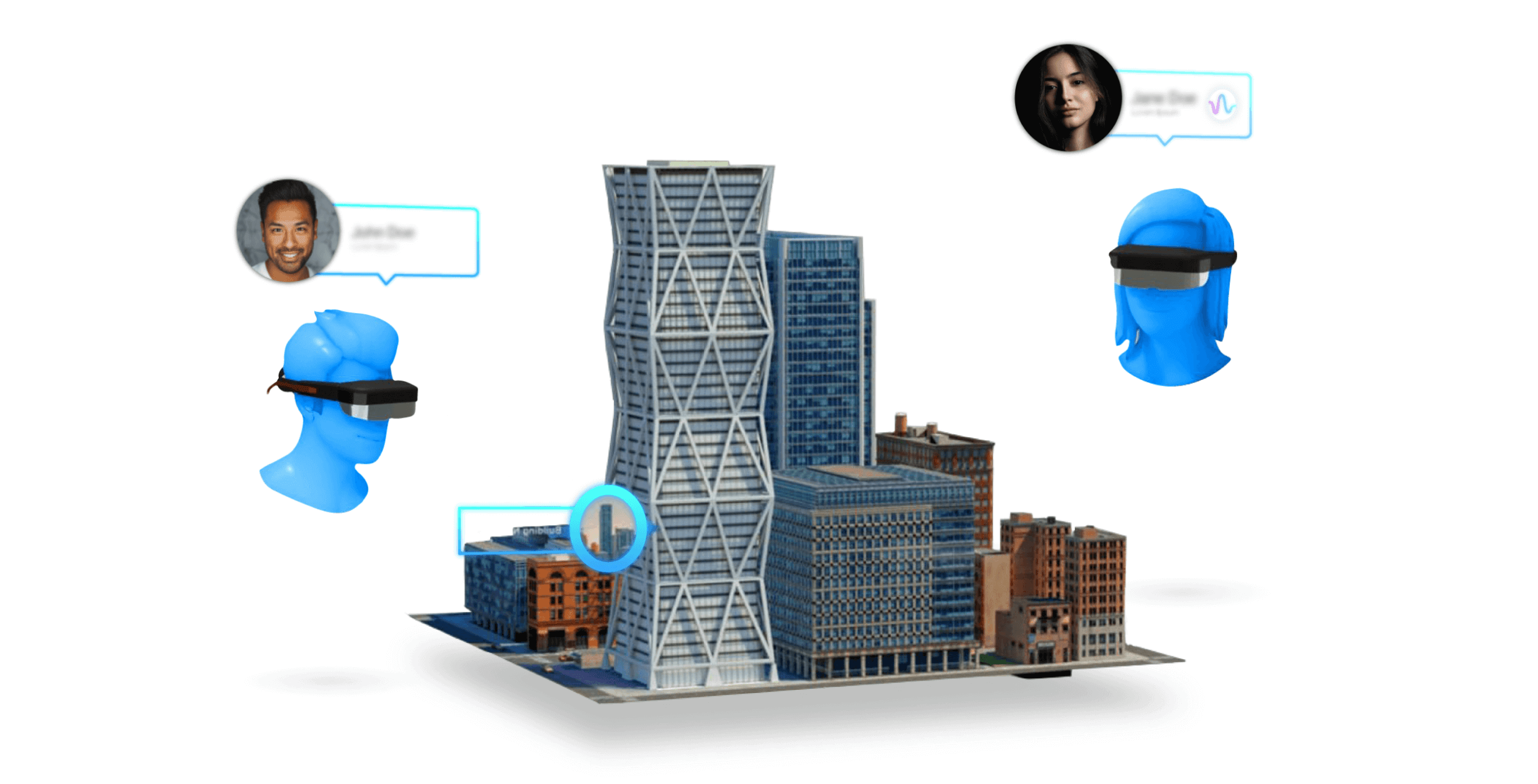 Lenovo - Hero Image - AR - Augmented Reality - Users - Conversation - Architecture 