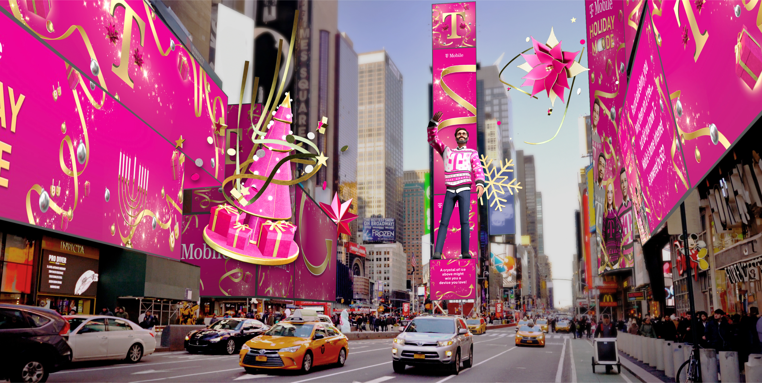 Time Square with augmented reality promotional campaign