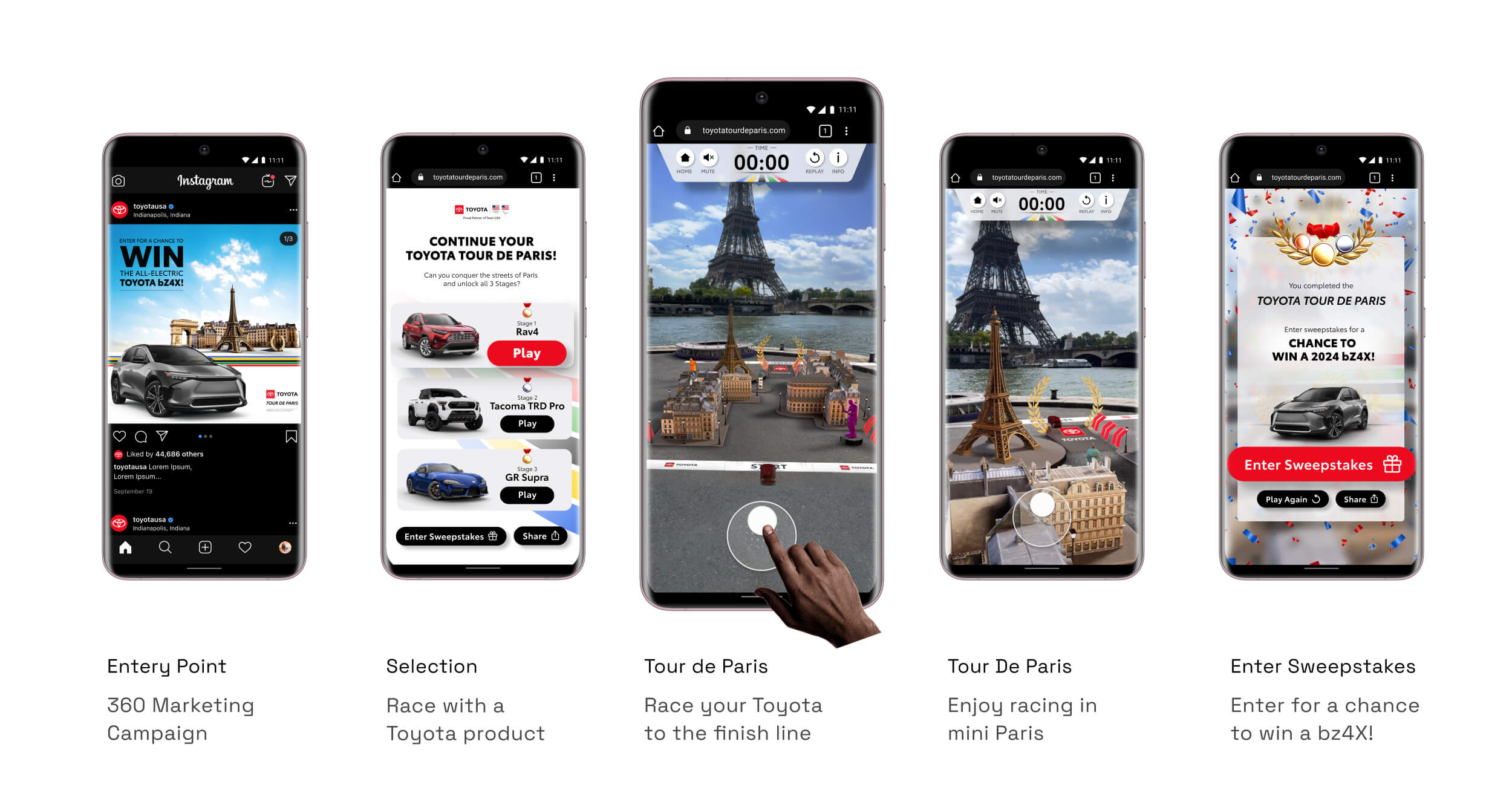 Toyota Paris AR Game Different Stages and Steps