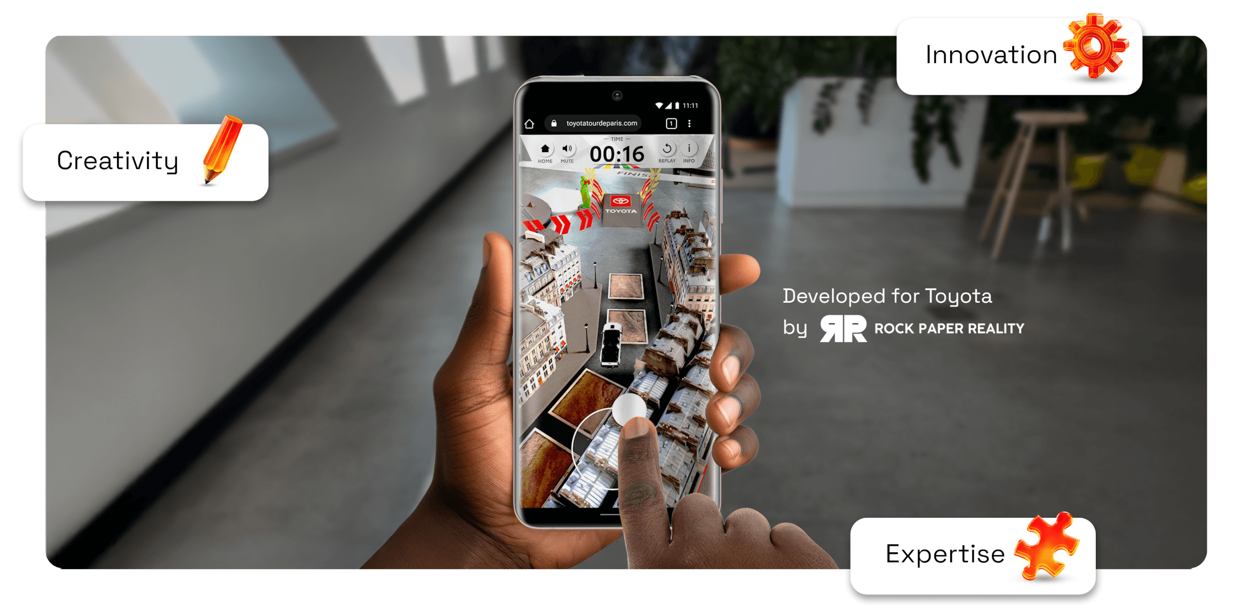 Toyota AR Experience highlighting innovation, creativity, and expertise